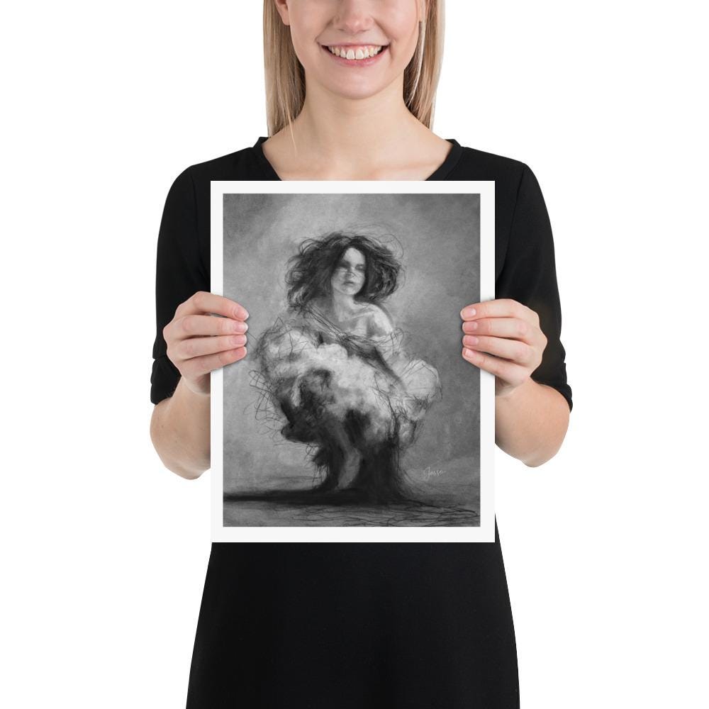 Charcotik 19 – 11x14 Charcoal Art Print