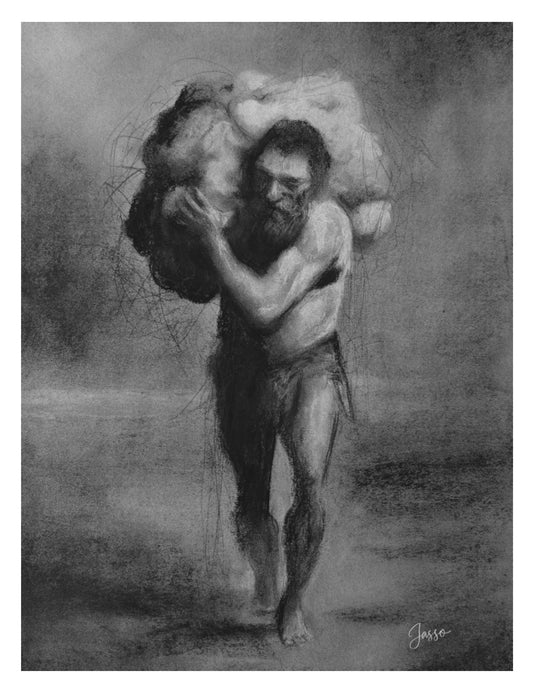 Charcotik 37 – Original Charcoal Drawing by Richard Jasso | 18x24 Framed Fine Art Portrait